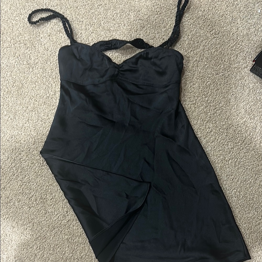 Elegant Black Halter Dress